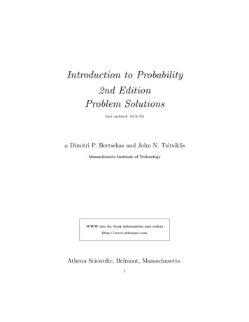 Introduction To Probability 2nd Edition Problem Solutions
