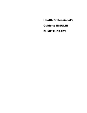 Health Professional S Guide To INSULIN PUMP THERAPY