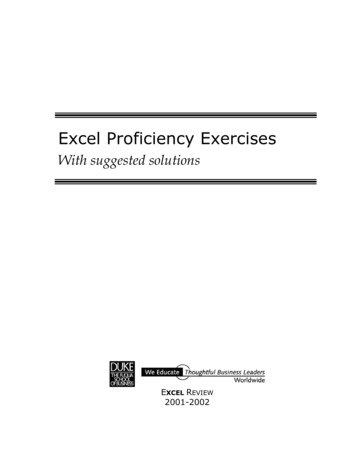 Guide To Excel Proficiency Exercises - Duke University
