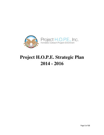 Project H.O.P.E. Strategic Plan 2014 - 2016