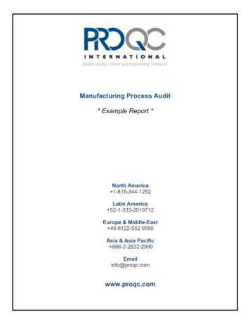 Manufacturing Process Audit - Pro QC International