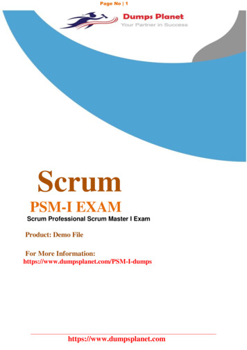 PSM-I EXAM - All IT Exam Dumps With PDF Questions, 100% .