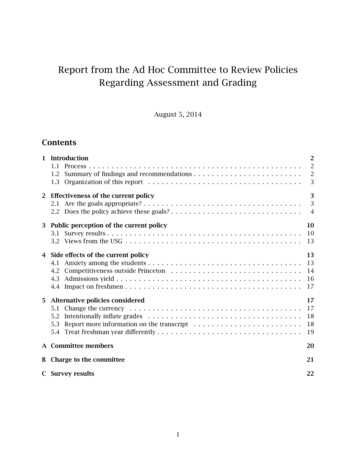 Report From The Ad Hoc Committee To Review . - Princeton