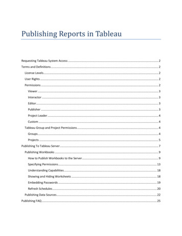 Publishing Reports In Tableau - DePaul University