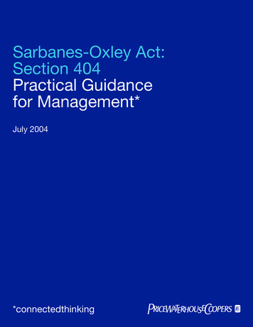 Sarbanes-Oxley Act: Section 404 Practical . - SOX Expert