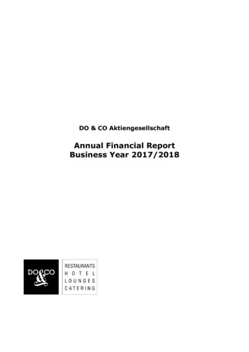Annual Financial Report Business Year 2017/2018
