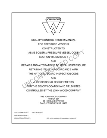 QA-01-001 2013 Rev0 Quality Manual - John Wood