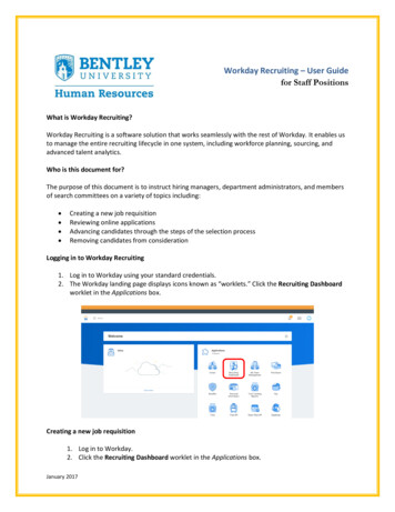 Workday Recruiting User Guide For Staff Positions