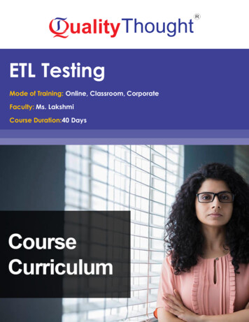 ETL Testing - Quality Thought
