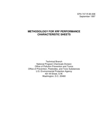 Methodology For XRF Performance Characteristic Sheets
