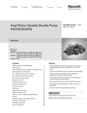 Axial Piston Variable Double Pump A20VG/A22VG