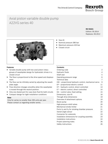 Axial Piston Variable Double Pump A22VG Series 40