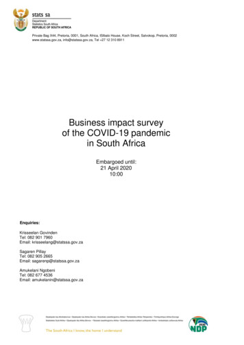 Business Impact Survey Of The COVID-19 Pandemic In South .