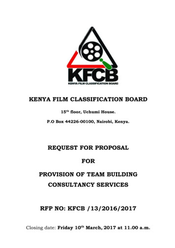 Request For Proposal For Provision Of Team Building .