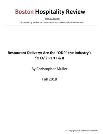 Restaurant Delivery: Are The “ODP” The Industry’s “OTA .