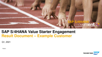 SAP S/4HANA Value Starter Engagement Result Document .