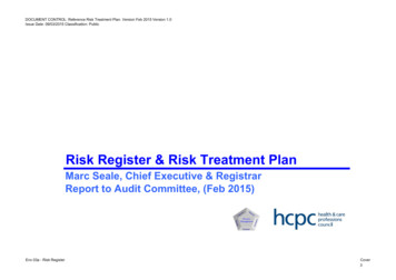Risk Register & Risk Treatment Plan - ISO Consultant In .