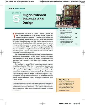PART 3 ORgAnizing CHAPTER 5 Organizational Structure And .