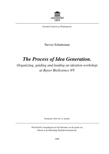 The Process Of Idea Generation. - Lib.ugent.be