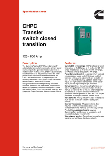 CHPC Transfer Switch Closed Transition
