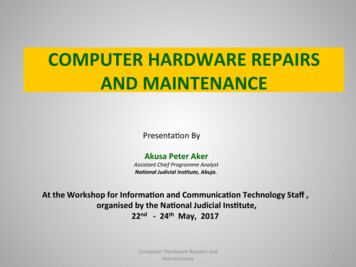 COMPUTER HARDWARE REPAIRS AND MAINTENANCE