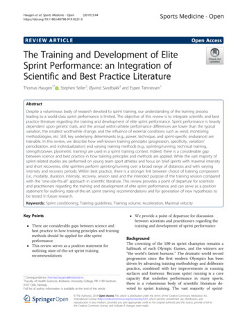 The Training And Development Of Elite Sprint Performance .