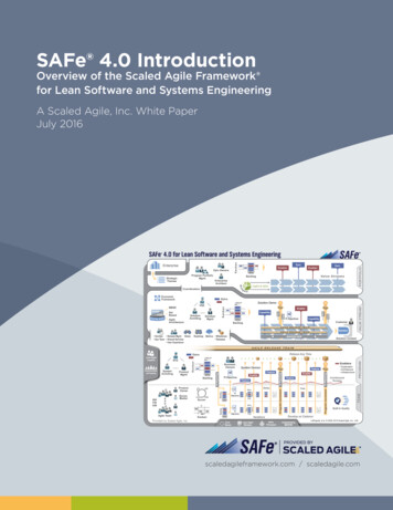 Overview Of The Scaled Agile Framework For Lean Software .