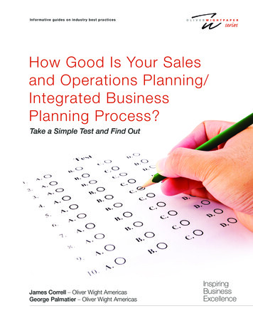 How Good Is Your Sales And Operations Planning .
