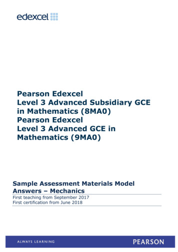 Pearson Edexcel Level 3 Advanced Subsidiary GCE In .