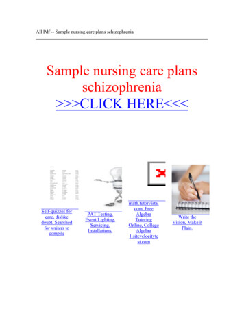  CLICK HERE Schizophrenia Sample Nursing Care Plans