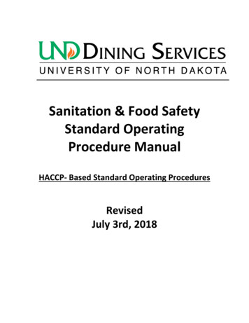 Sanitation & Food Safety Standard Operating Procedure Manual