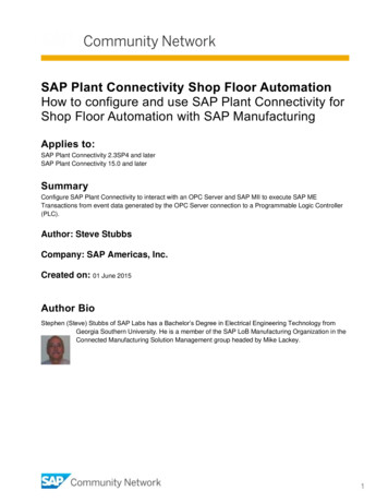 SAP Plant Connectivity Shop Floor Automation