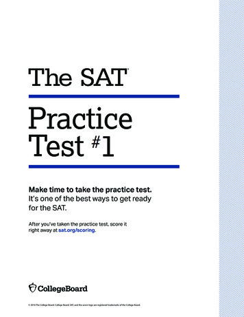 SAT Practice Test #1 SAT Suite Of Assessments – The .