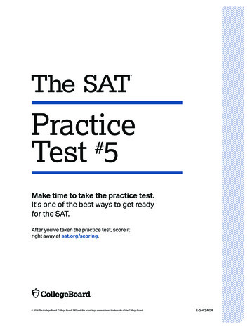 Practice Test 5 - The SAT Suite Of Assessments College Board