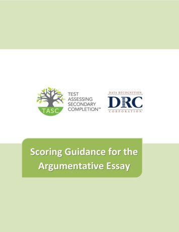 Scoring Guidance For The Argumentative Essay