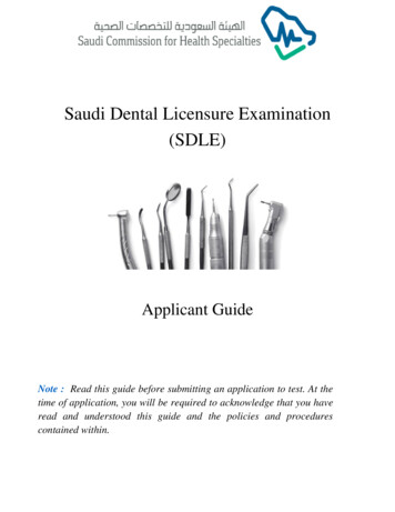 Saudi Dental Licensure Examination (SDLE)