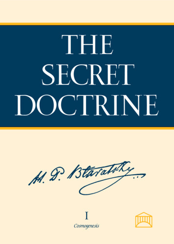 THE SECRET DOCTRINE. - Theosociety 