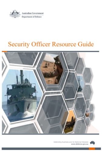 Security Officer Resource Guide - Defence