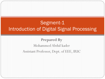 Segment-1 Introduction Of Digital Signal Processing