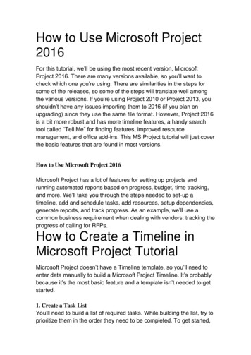 How To Use Microsoft Project 2016 - Engineering Selection