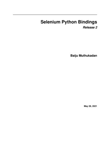 Selenium Python Bindings - Read The Docs