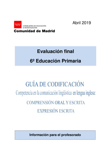 Evaluación Final 6º Educación Primaria