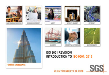 ISO 9001 REVISION INTRODUCTION TO ISO 9001: 2015