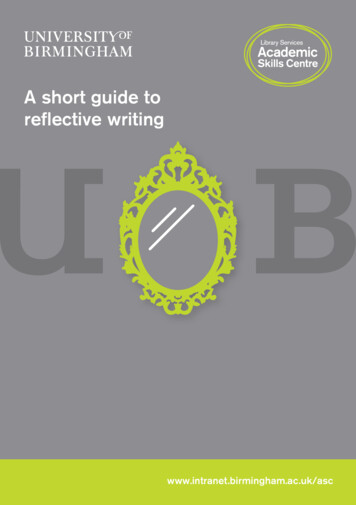 A Short Guide To Reflective Writing - University Of Birmingham