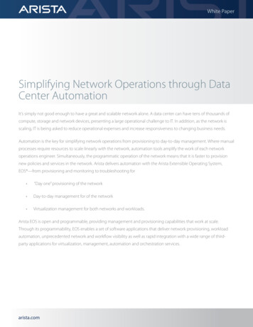 Simplifying Network Operations Data Center Automation