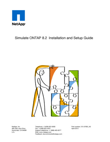 Simulate ONTAP 8.2 Installation And Setup Guide
