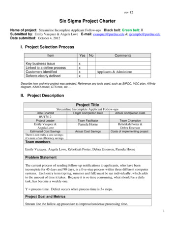 Six Sigma Project Charter - Template