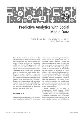 Predictive Analytics With Social Media Data