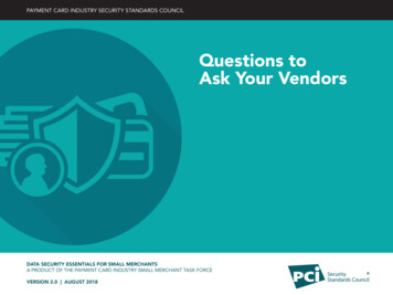Questions To Ask Your Vendors - PCI Security Standards