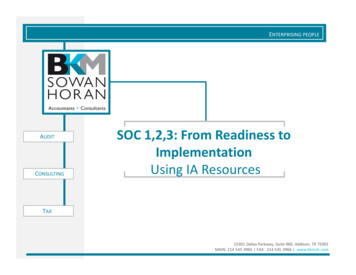 A SOC 1,2,3: From Readiness To Implementation
